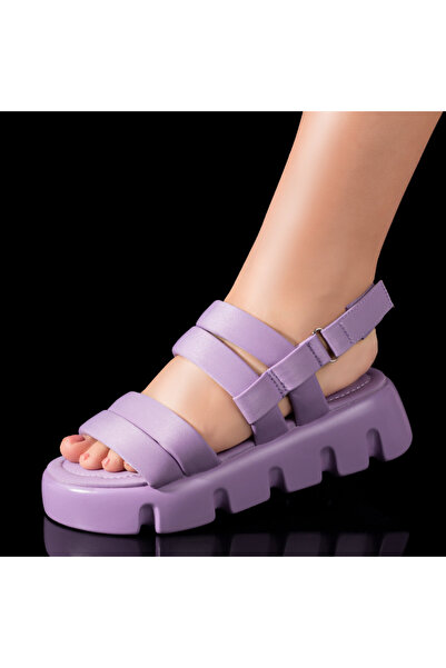 BMoD Sandale de damă mov cu talpă groasă MOD09486