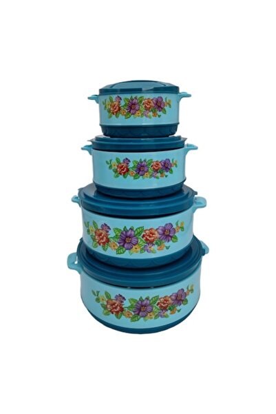 ABS Set of 4 thermal food containers, blue, 2.5 L, 1.5 L, 1 L, 0.5 L
