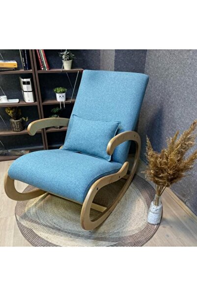 Asedia Salvador Naturel Mavi Sallanan Sandalye Dinlenme Koltuğu