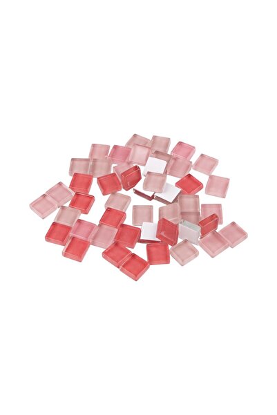 Crisalida Set 35 pietre decorative de mozaic din sticla Crisalida, 10 x 10 mm, Roz pudrat