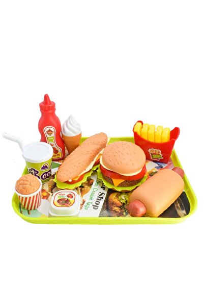 lnkoo 18-Piece Tableware Fast Food Pretend Play Set