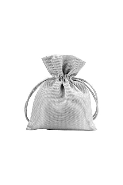 Crisalida Crisalida satin gift bag with lurex, 10 x 13 cm, Golden gray