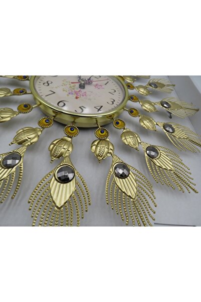 ABS Mechanical metal gold wall clock, 45 cm