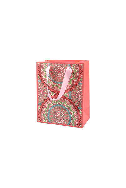 Crisalida Crisalida paper gift bag, 18 x 23 x 10 cm, Light coral mandalas