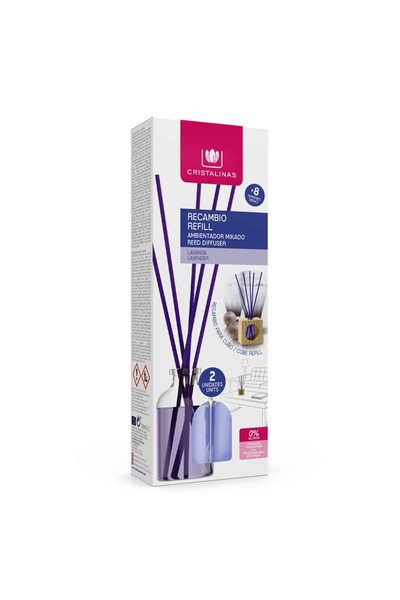 Cristalinas Rezerva odorizant cub lemn 0% alcool – Lavanda 2 buc*30 ml