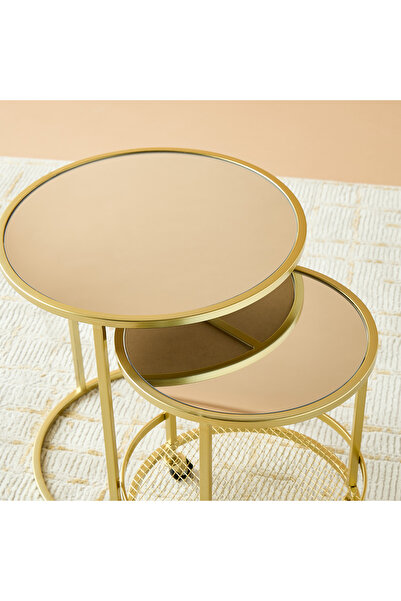Lifestyle Mirror Top Side Table - Set of 2