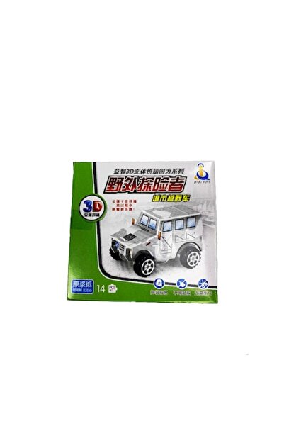 ABS 3D puzzle in the shape of a car, white, 12 cm, 14 pieces