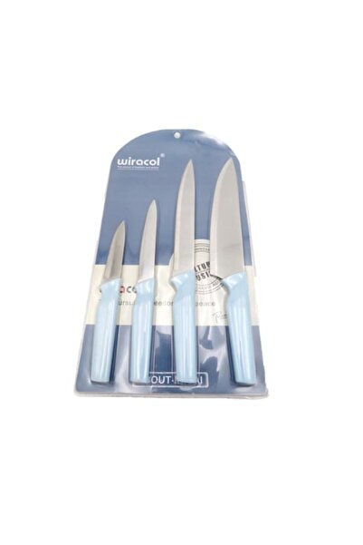 ABS Set cutite bucatarie 4 piese, diferite marimi, albastru