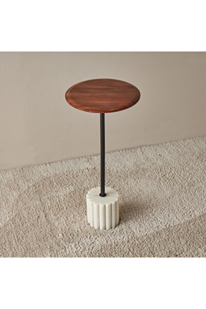 Lifestyle Wooden Round Top Accent Table - 26x55x26 cm