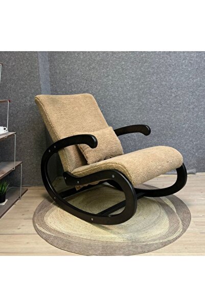 Asedia Salvador Siyah Teddy Kahve Sallanan Sandalye Dinlenme Koltuğu