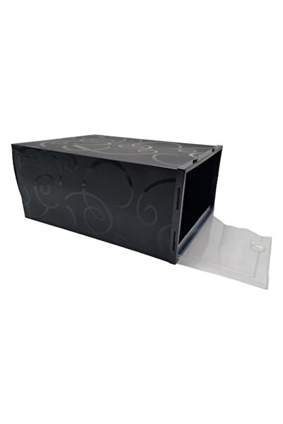 ABS Set 5 storage shoe boxes, 32x23x14cm, black color