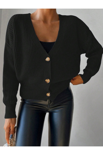 rengamoda Women's Button Detail Knitwear Cardigan