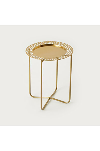 Lifestyle Metallic Accent Table - 41x41x49 cms