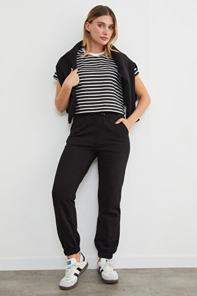 Fulla Moda Tie Waist Jogger Sweatpants