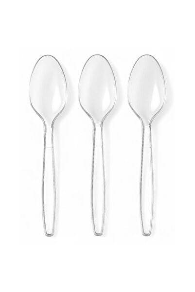 ABS Set de 50 de linguri transparente din plastic reutilizabile