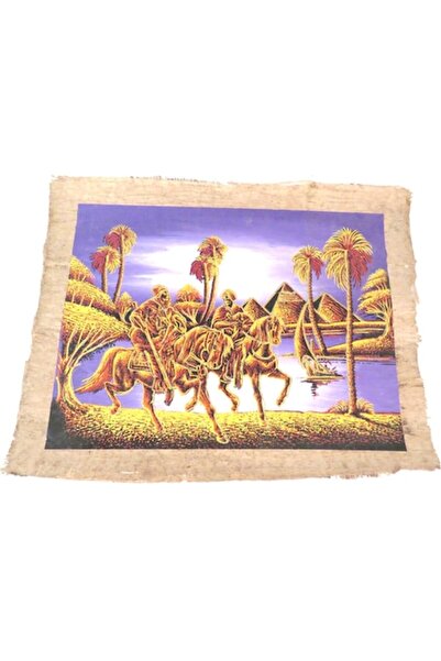 ABS Tablou decorativ 41/33cm, pictură pe papirus pictată manual în stil egipt...