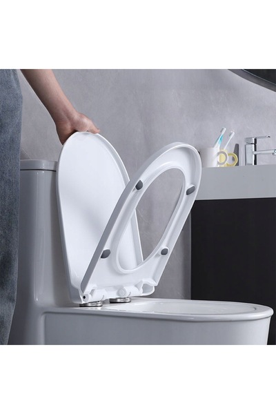 zola Capac pentru toaleta, oval, inchidere silentioasa, balamale metalice, duroplast , 45.5 x 36 cm, alb