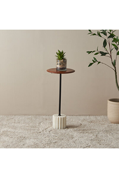 Lifestyle Wooden Round Top Accent Table - 26x55x26 cm