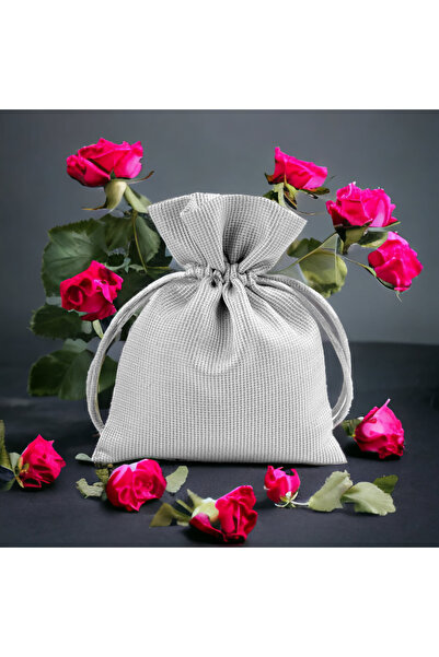 Crisalida Crisalida satin gift bag with lurex, 10 x 13 cm, Golden gray