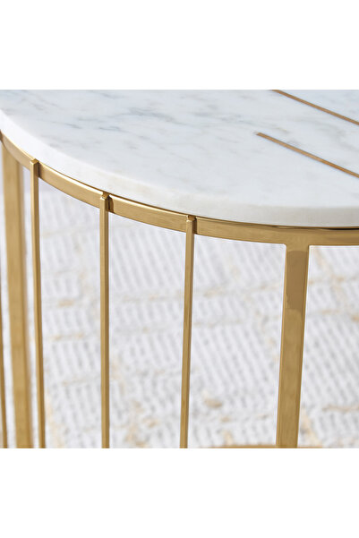 Lifestyle Gia Marble Top Side Table - 16x18 cms
