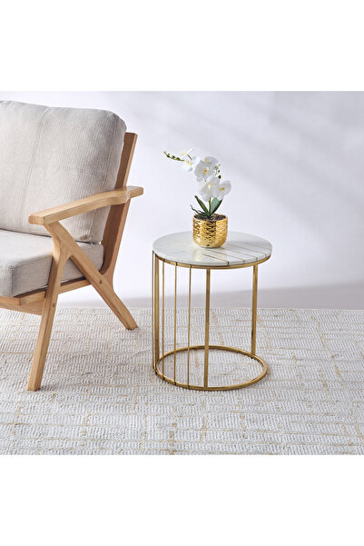 Lifestyle Gia Marble Top Side Table - 16x18 cms