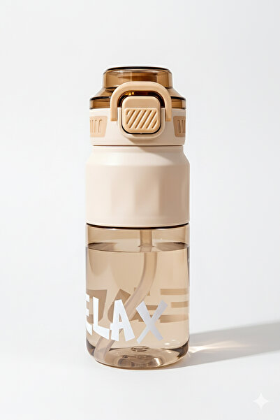 Bisbell زجاجة ماء محمولة سعة ٦٠٠ مل مع ماصة | خالية من مادة BPA | مانعة للتسرب، مناسبة للصالة الرياضية والمكتب، BB4054