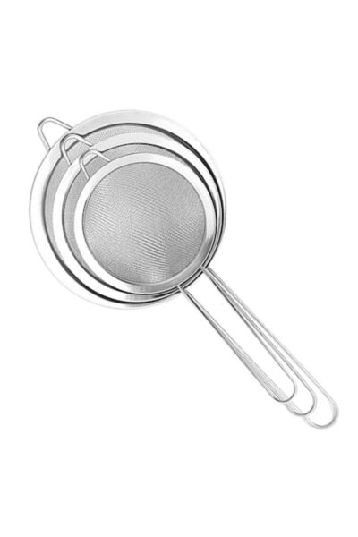 ABS Set de 3 site din oțel inoxidabil, 7 cm, 10 cm, 12 cm (k167)