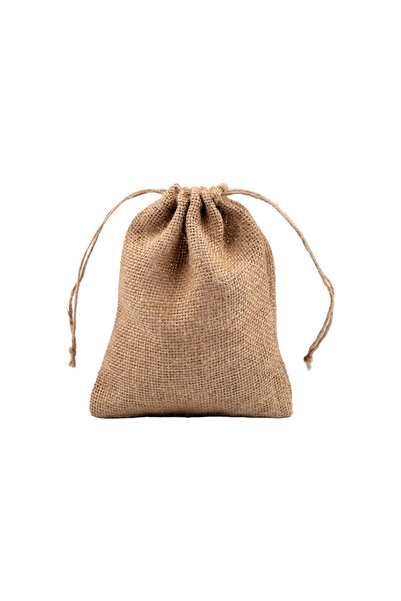 Crisalida Rustic decorative jute bag, 13 x 18 cm, Natural ecru