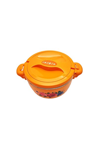 ABS Thermal Food Container, Orange, 2L, Floral