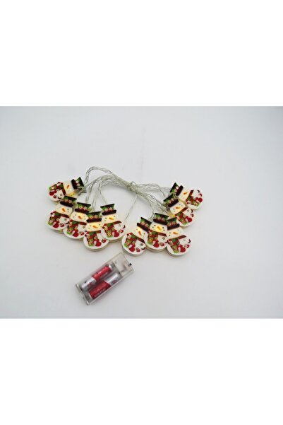 ABS LED Christmas light - snowman model, plastic, battery-powered, transparent wire 30 cm, warm white li