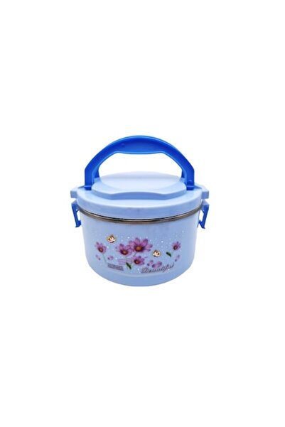 ABS Thermal Food Container, Blue, Floral Design, 2.2 l