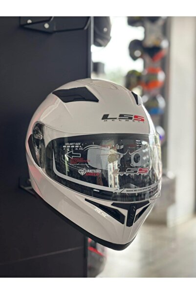 KeskinMoto LS5 Kapalı Kask Güneş Gözlüklü Kask Beyaz