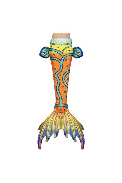 THK Set de costum de baie Sirenă Ariel, 6 piese, Galben Solar, Include top, s...