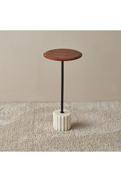 Lifestyle Wooden Round Top Accent Table - 26x55x26 cm