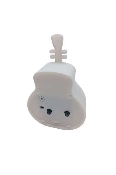 ABS Children's Table Alarm Clock, Guitar Shape, 16 cm, White