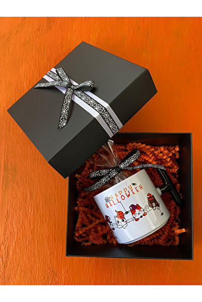 Hepsi Enteresan Chocolate in a Box, Happy Halloween Cat t Mug, Halloween Cat Mug