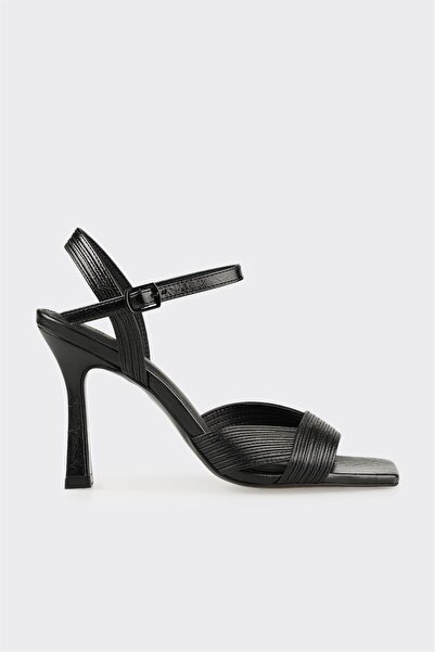 Elle Shoes Siyah Kadın Topuklu Sandalet