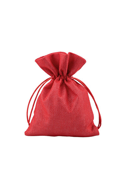 Crisalida Rustic decorative bag imitation jute Crisalida, 13 x 18 cm, Red