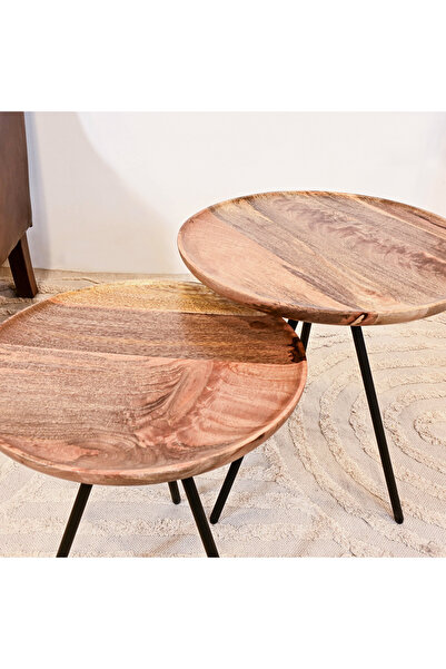 Lifestyle 2-Piece Wooden Accent Table Set