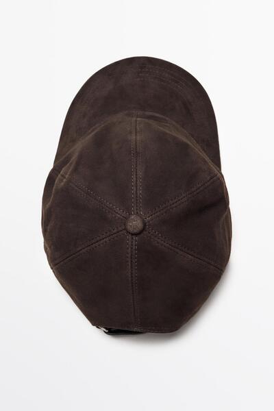 Massimo Dutti Süet deri şapka