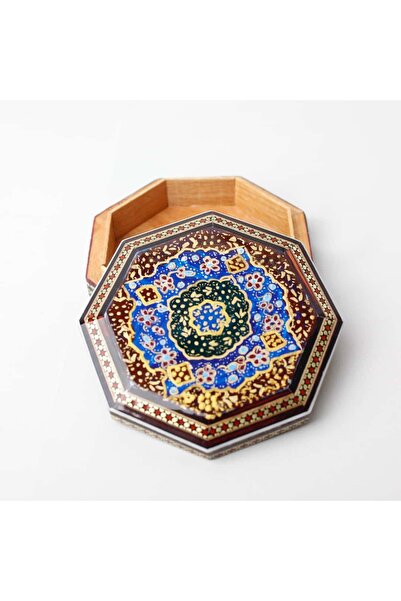 Pars Antika El Boyama İran Hatem Sanatı 8 Gen Formda Takı Kutusu
