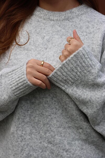 BAŞARAN Πλεκτό πουλόβερ με λαιμόκοψη