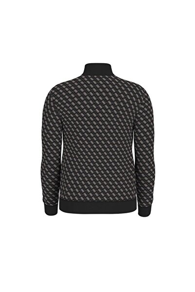 Guess Korbin Cotton Jacquard Logo Printed Regular Fit Stand Collar Sweat Z2Bq06K7122 Men's Sweat Z2Bq06