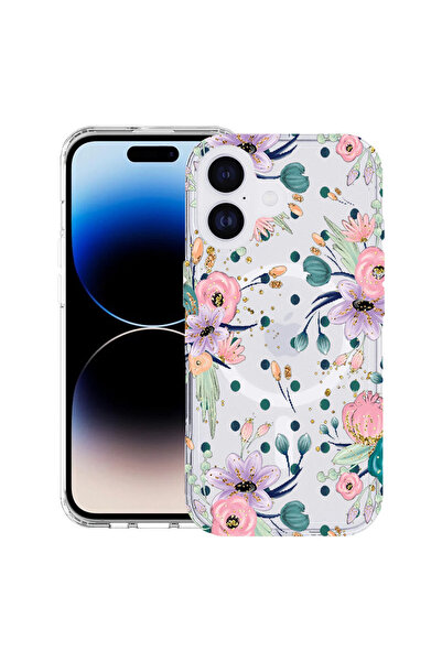 bestcase Carcasă antișoc MagSafe TPU pentru Apple iPhone 17, Colecția Flowers...