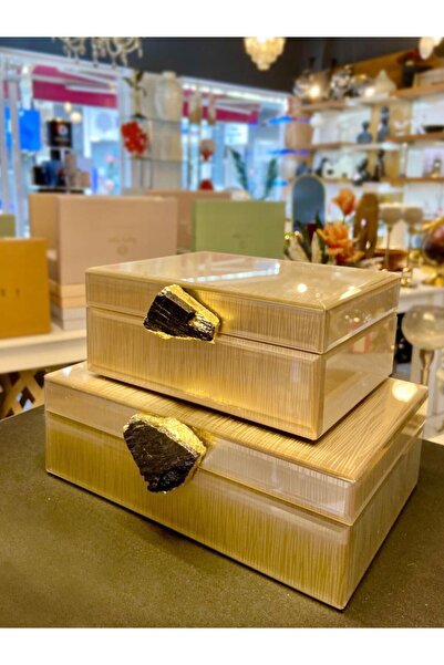 ÇIRPAN EV Mink Natural Stone 2-Piece Decorative Box
