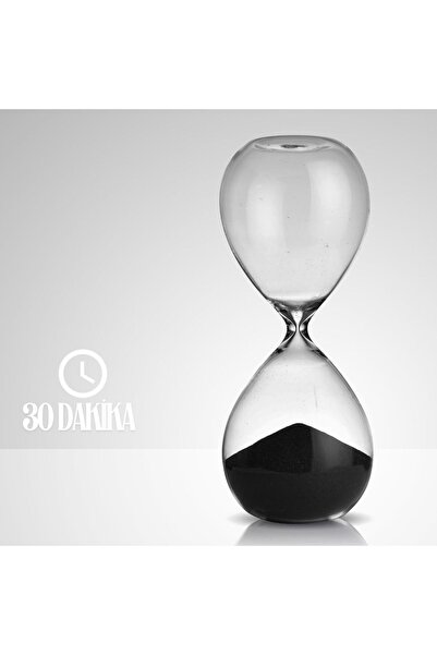 nesever store 30 Dakika Siyah Cam Kum Saati ( Yarım Saatlik Kum Saati)