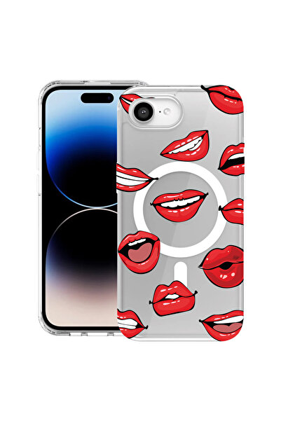 bestcase Θήκη MagSafe Anti Shock TPU για Apple iPhone 16e, Χείλη - Μοτίβο Φιλ...