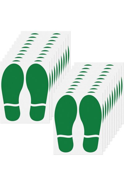 Al Raied ملصقات بصمة حذاء خضراء من YIKIADA، 20 زوجًا من ملصقات بصمة حذاء ذاتي...