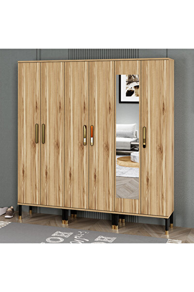 Kalender Dekor Demet-1-3-3 Ayaklı Aynalı Ayakkabılık Portmanto Vestiyer