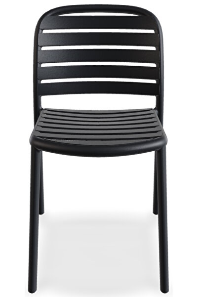 Papatya Tarabya Sandalye Antrasit - Plastik Bahçe Balkon Mutfak Sandalyesi